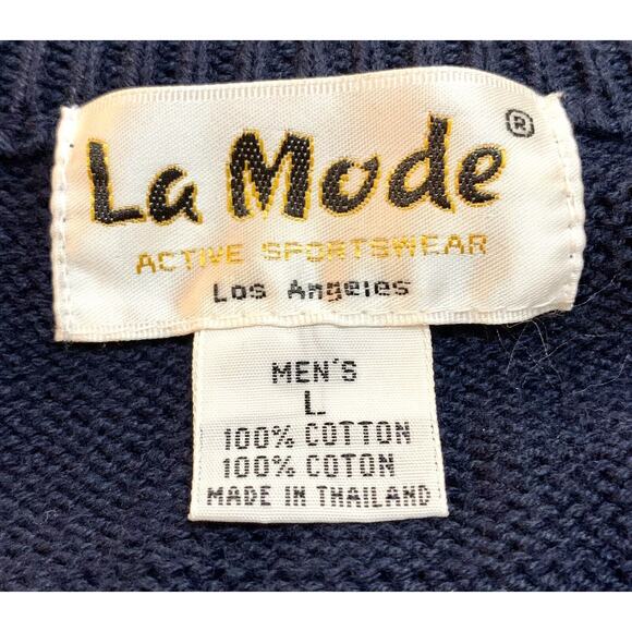 Vtg La Mode University Of Notre Dame Fighting Irish Champion V-Neck Sweater L - Picture 6 of 10